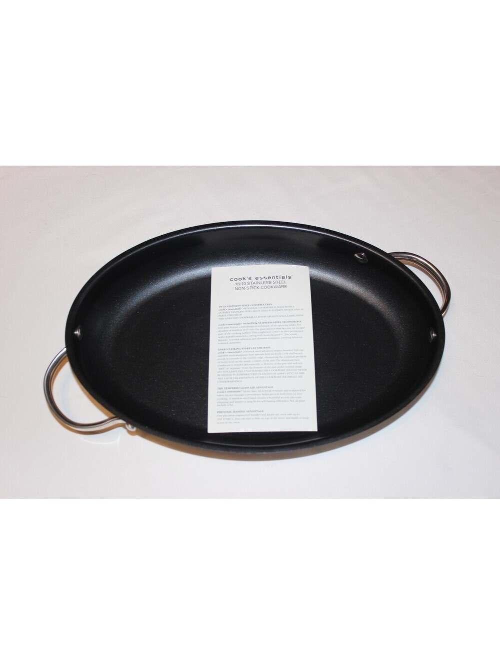 Cook’s Essentials 9.5x14 Oval Nonstick Roasting Pan 18/10 Stainless NOS NEW